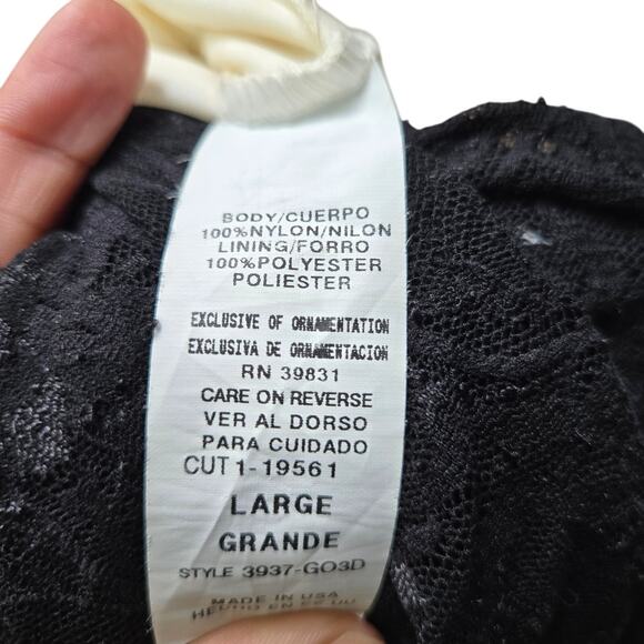 My Michelle Vtg 90s Y2K Fairy Whimsigoth Black Lace Babydoll Hanky Hem Dress L - Picture 8 of 11